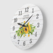 Rustic Barn White Grey Wood Sunflower Kitchen Grote Klok (Hoek)