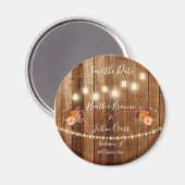 Rustic Barn Wood bespaart de datum Magneet (Voorkant / Achterkant)