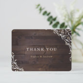 Rustic Barn Wood Boho Floral Country bedankt (Staand voorkant)