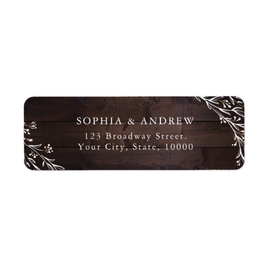Rustic Barn Wood Boho Floral country Wedding Etiket (Voorkant)