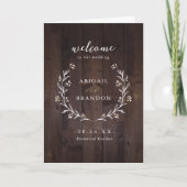 Rustic Barn Wood Boho Floral country Wedding Programma (Voorkant)