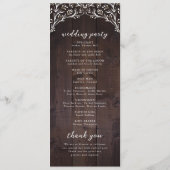 Rustic Barn Wood Boho Floral country Wedding Programma (Achterkant)