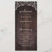 Rustic Barn Wood Boho Floral country Wedding Programma (Voorkant)