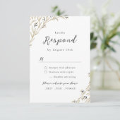 Rustic Barn Wood Boho Floral country Wedding RSVP Kaartje (Staand voorkant)