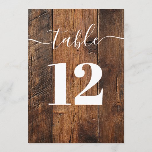Rustic Barn Wood Boho Tafelnummer (Achterkant)