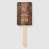 Rustic Barn Wood Boho Wedding Programma Handwaaier (Achterkant)