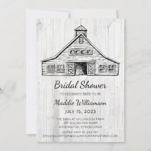 Rustic Barn Wood Bridal Shower Aankondiging