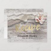 Rustic Barn Wood Burlap Floral Vrijgezellenfeest Uitnodiging Briefkaart (Voorkant / Achterkant)