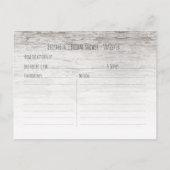 Rustic Barn Wood Burlap Floral Vrijgezellenfeest Uitnodiging Briefkaart (Achterkant)