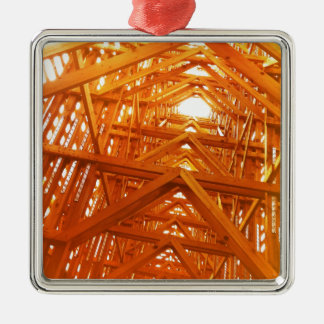 Rustic Barn Wood Construction Metalen Ornament