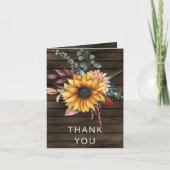 Rustic Barn Wood Country Sunflower Bedankt (Voorkant)