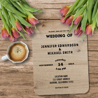 Rustic barn wood country wedding invitation magneet