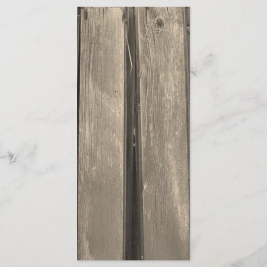 Rustic Barn Wood Country Wedding Programme Programma (Achterkant)