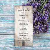 Rustic Barn Wood Country Wedding Programme Programma