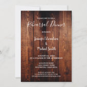 Rustic barn wood country wedding rehearsal dinner kaart (Voorkant)