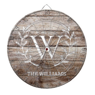 Rustic Barn Wood Custom Monogrammed and Named Dartbord