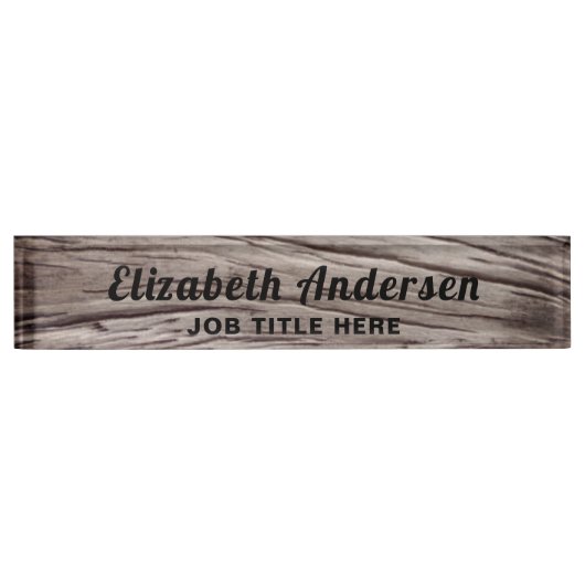 Rustic Barn Wood Desk Name Bord Naambordje (Voorkant)