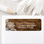 Rustic Barn Wood en Lace Address Label (Insitu)