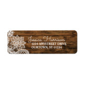 Rustic Barn Wood en Lace Address Label (Voorkant)
