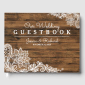Rustic Barn Wood en Lace Gastenboek (Voorkant)