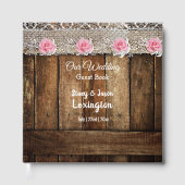 Rustic Barn Wood en Lace Wedding Gastenboek (Voorkant)