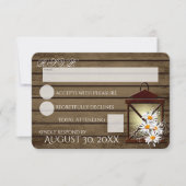 Rustic Barn Wood en Lantern Reactie RSVP Kaartje (Voorkant)