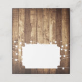 Rustic Barn Wood Fairy Lights Blank Folded Wedding (Buitenkant ongevouwen)