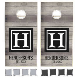 Rustic Barn Wood Farmhouse Monogram Gepersonalisee