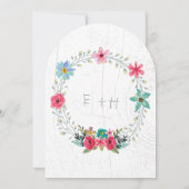 Rustic Barn Wood Floral Garland Wreath Kaart (Achterkant)