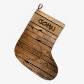 Rustic Barn Wood Grote Kerstsok (Voorkant (Hangend))