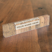 Rustic Barn Wood & Kraft Personalized Name Bord Naambordje (Zijkant)