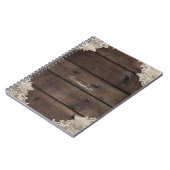 Rustic Barn Wood & Lace Romantic Elegant Custom Notitieboek (Linkerzijde)