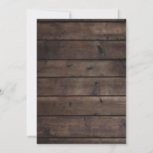 Rustic Barn Wood & Lace Romantic Elegant Wedding Kaart (Achterkant)