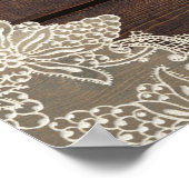 Rustic Barn Wood & Lace Romantic Elegant Wedding Poster (Hoek)