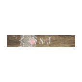 Rustic Barn Wood & Lace Wedding Uitnodigingen Wikkel (Vlak)
