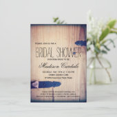 Rustic Barn Wood Latch Bridal Shower Invitations Kaart (Staand voorkant)