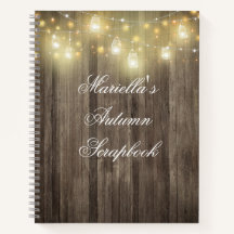 Rustic Barn Wood & Lights Scrapbook Journal