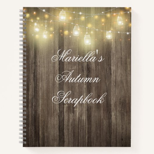 Rustic Barn Wood & Lights Scrapbook Journal (Devant)