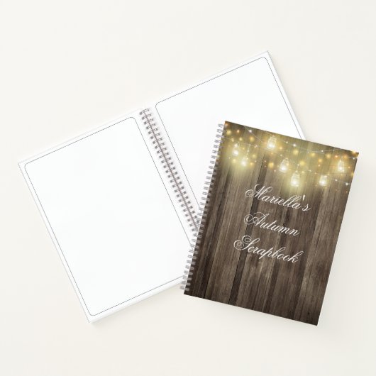 Rustic Barn Wood & Lights Scrapbook Journal (Intérieur)