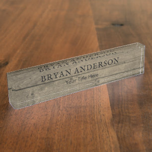 Rustic Barn Wood Look Desk Name Bord Naambordje