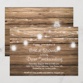 Rustic Barn Wood Mason Jar Lights Vrijgezellenfees Kaart (Voorkant / Achterkant)