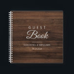 Rustic Barn Wood Nouveau Couple Mariage Livre d'in<br><div class="desc">Elégant livre d'hôtes avec un arrière - plan en bois imprimé. Vous pouvez ajouter vos noms et votre date en cliquant sur le bouton "Personnaliser"</div>