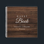 Rustic Barn Wood Nouveau Couple Mariage Livre d'in<br><div class="desc">Elégant livre d'hôtes avec un arrière - plan en bois imprimé. Vous pouvez ajouter vos noms et votre date en cliquant sur le bouton "Personnaliser"</div>