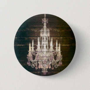Rustic Barn Wood paarse franse kroonkandelaar Ronde Button 5,7 Cm
