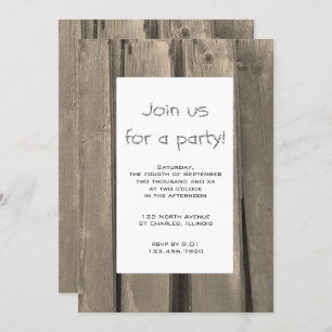 Rustic Barn Wood Party Kaart