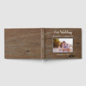 Rustic barn wood pattern photo couple wedding gastenboek (Volledig)