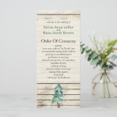 Rustic Barn Wood Pine Wedding Programma (Staand voorkant)
