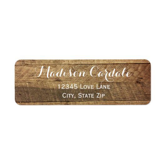 Rustic Barn Wood Return Address Labels (Voorkant)