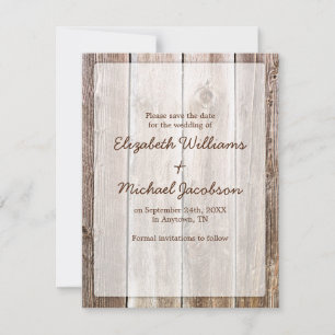 Rustic Barn Wood Save the Date