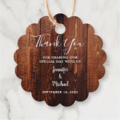Rustic barn wood script country Wedding Bedankt Bedankjes Labels (Voorkant)